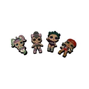 L.O.L. SURPRISE Set Of 4 JIBBITZ Girls Trendy CROCS LOL Fun Footwear Charms CUTE